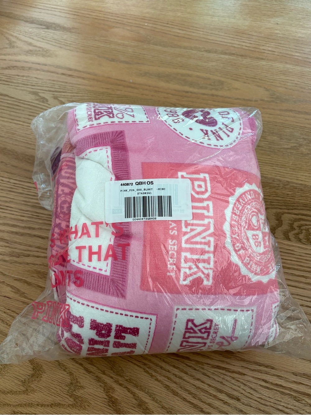 Pink Victoria’s Secret blanket
